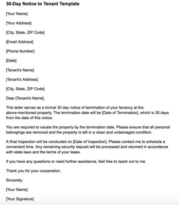 Can you email your 30 day notice?
