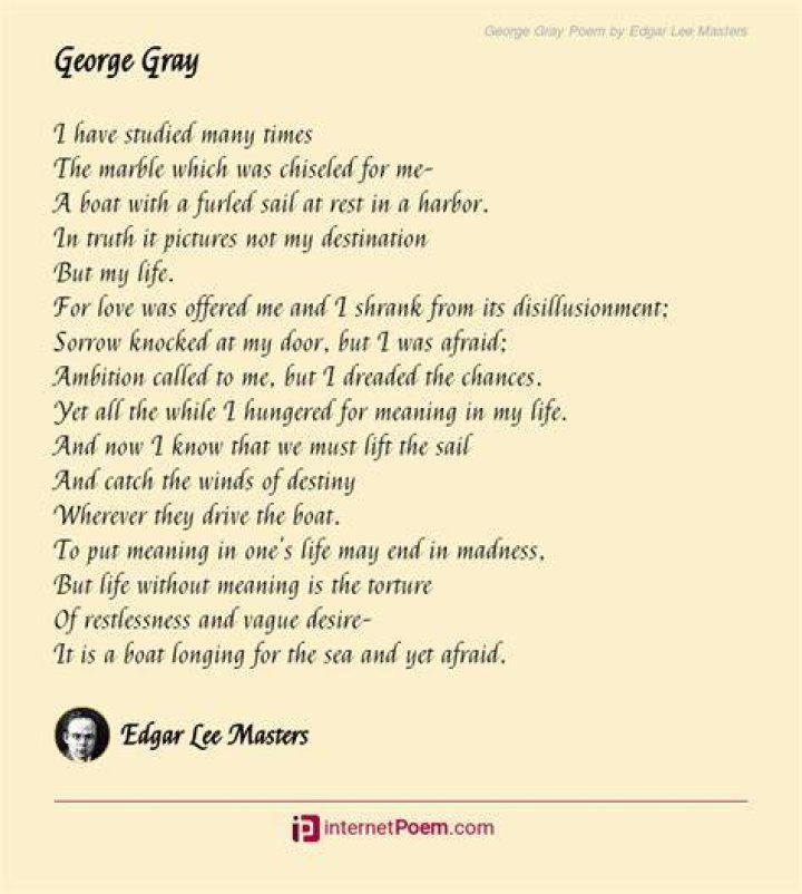 What is the meaning of George Gray poem?